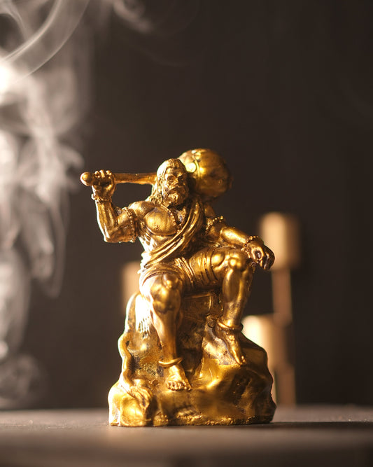 Bajrangbali Hanuman Ji Idol (Sitting on Parvat Pose) Car Dashboard Idol