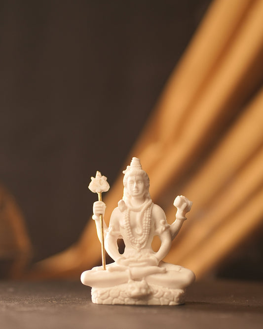 Shiv Ji Idol (White – Seated Pose in Himalayan Calm)