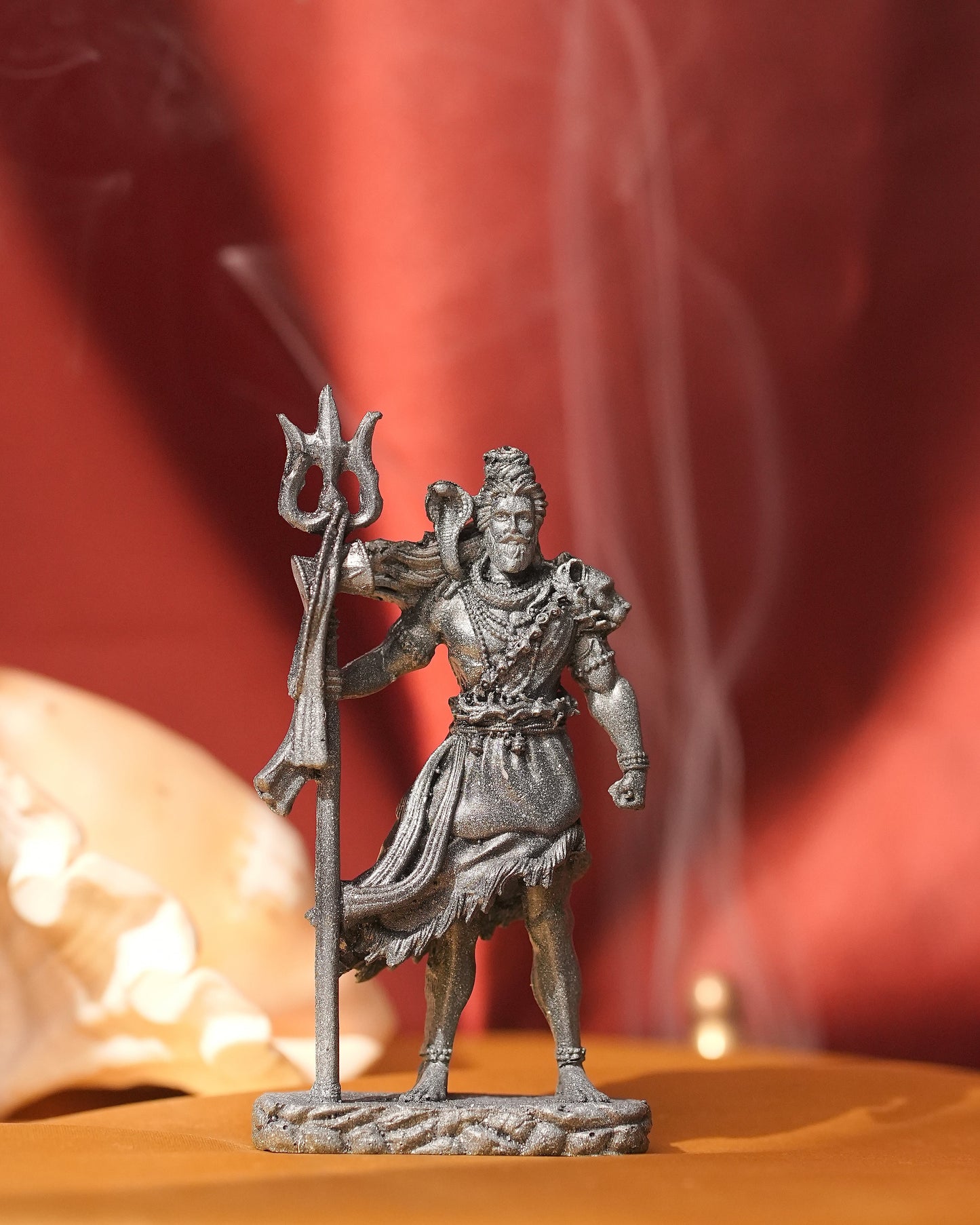 Shivji Standing with Trishul Idol (Black & Gold – Mahadev in Divine Form)