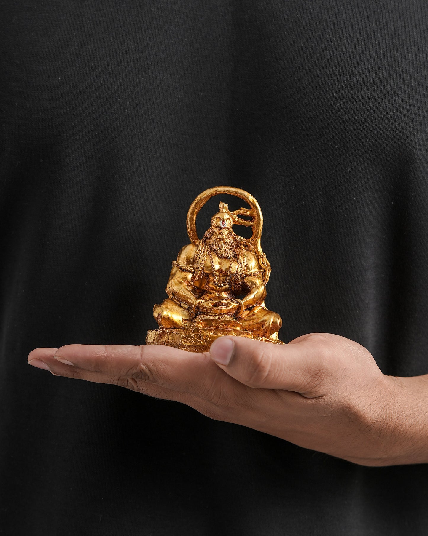 Dhyan Hanuman Ji Idol (Gold – Meditative Pose with Gita)