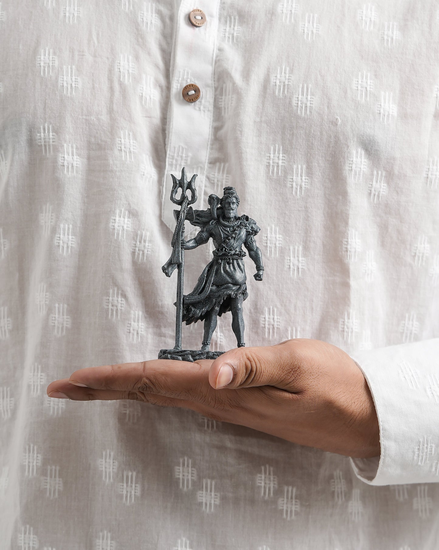 Shivji Standing with Trishul Idol (Black & Gold – Mahadev in Divine Form)