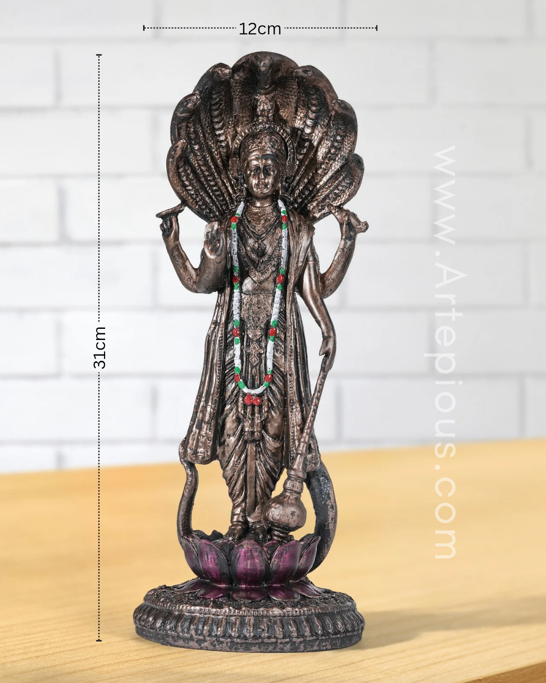 Vishnu Ji Idol (Black – Standing on Sheshnag)