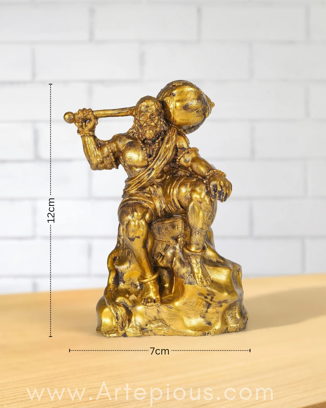 Bajrangbali Hanuman Ji Idol (Sitting on Parvat Pose) Car Dashboard Idol