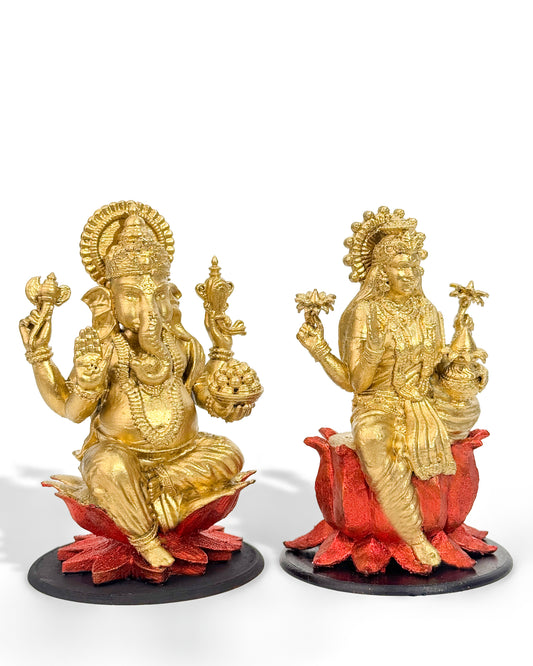 Laxmi Ganesh Idol Combo – 14 cm Multi-Color Statue Set