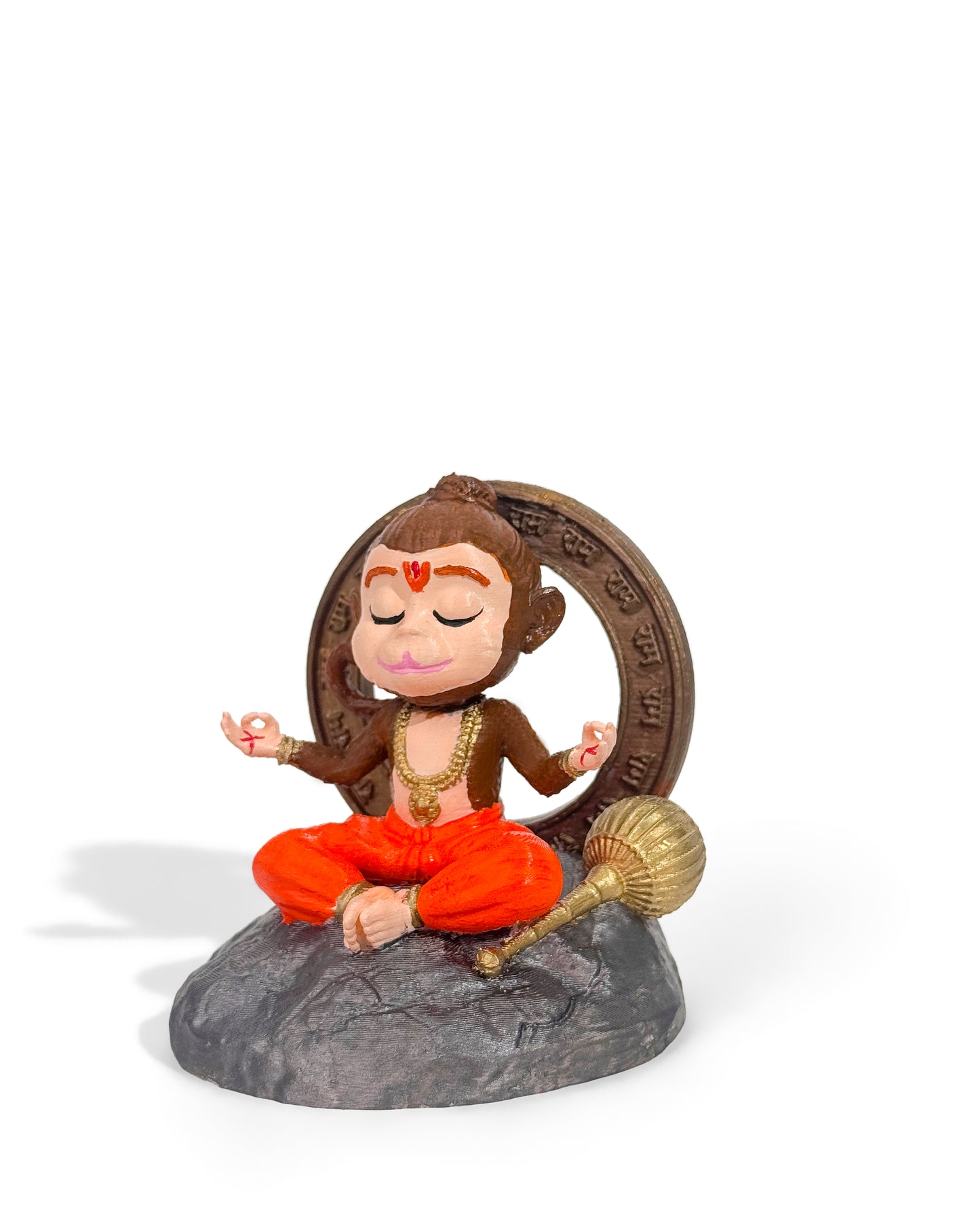 Baal Hanuman Ji Idol in Dhyan Pose โ 10 cm Multi Color Hand-Painted
