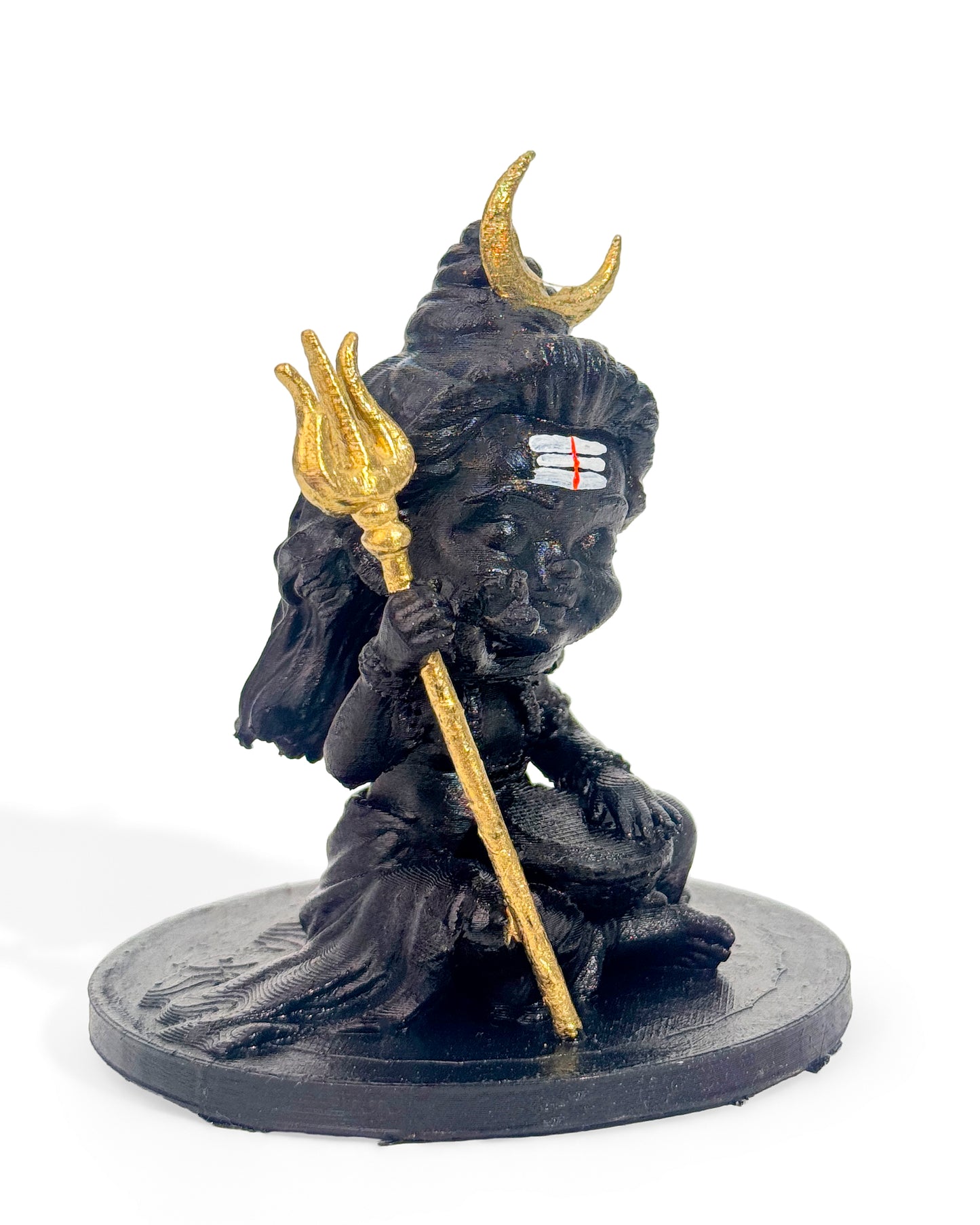 Baal Shiv Ji Idol with Trishul โ 10 cm Black Hand-Painted Child Shiva Murti