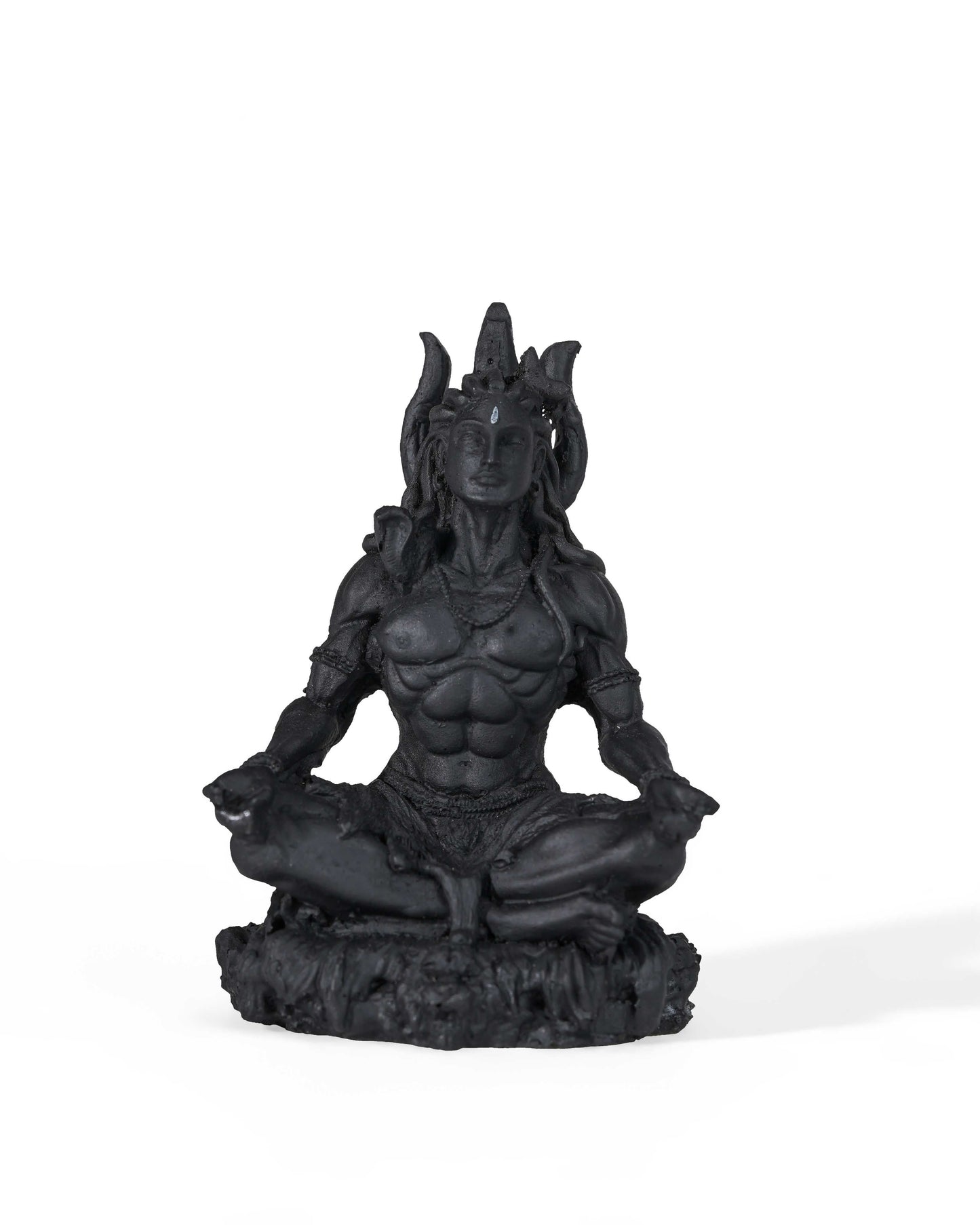 Meditating Lord Shiva Idol with Trishul (Black – Calm & Powerful Pose)