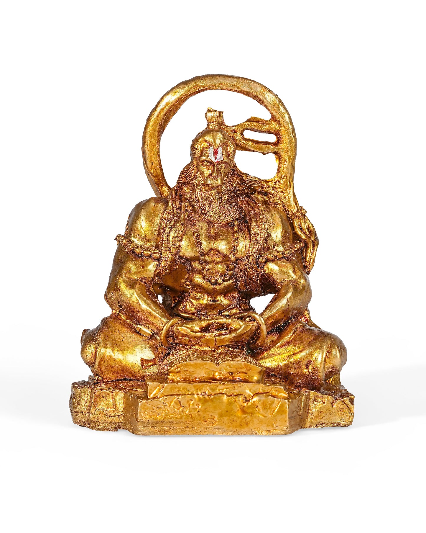 Dhyan Hanuman Ji Idol (Gold – Meditative Pose with Gita)