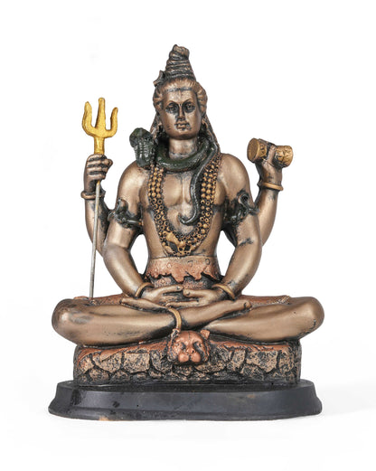 Mahadev Shiv Ji Idol (Gold – Large Size Sitting Pose with Trishul)