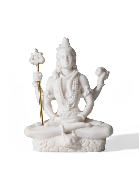 Shiv Ji Idol (White – Seated Pose in Himalayan Calm)
