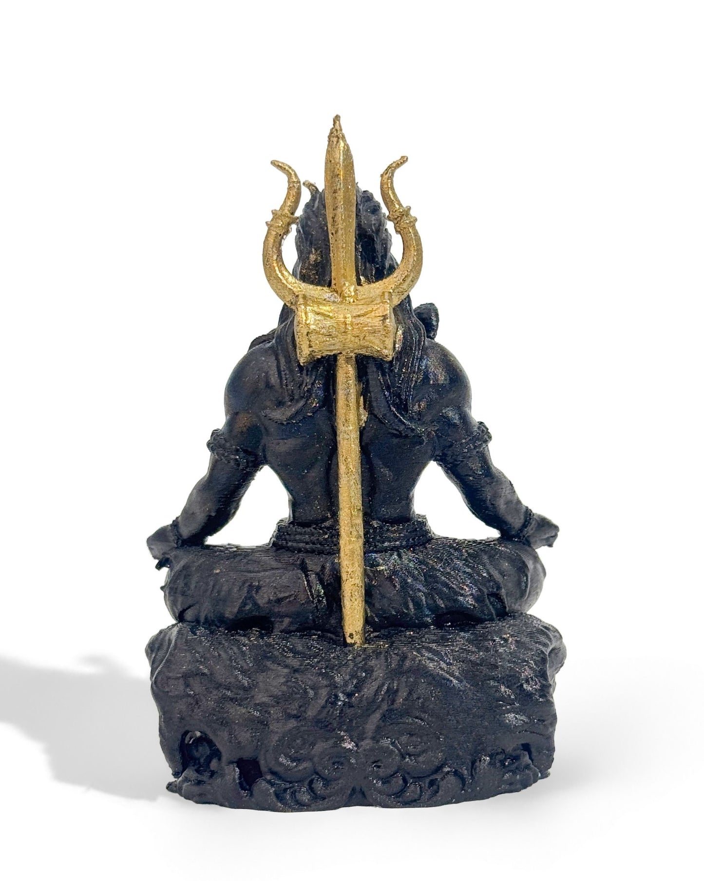 Shiv Adiyogi Idol in Dhyan Pose with Trishul – 10 cm Black