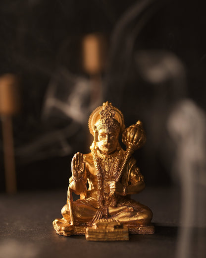 Hanuman Ji Idol Sitting with Geeta – 11 cm Murti with Gada
