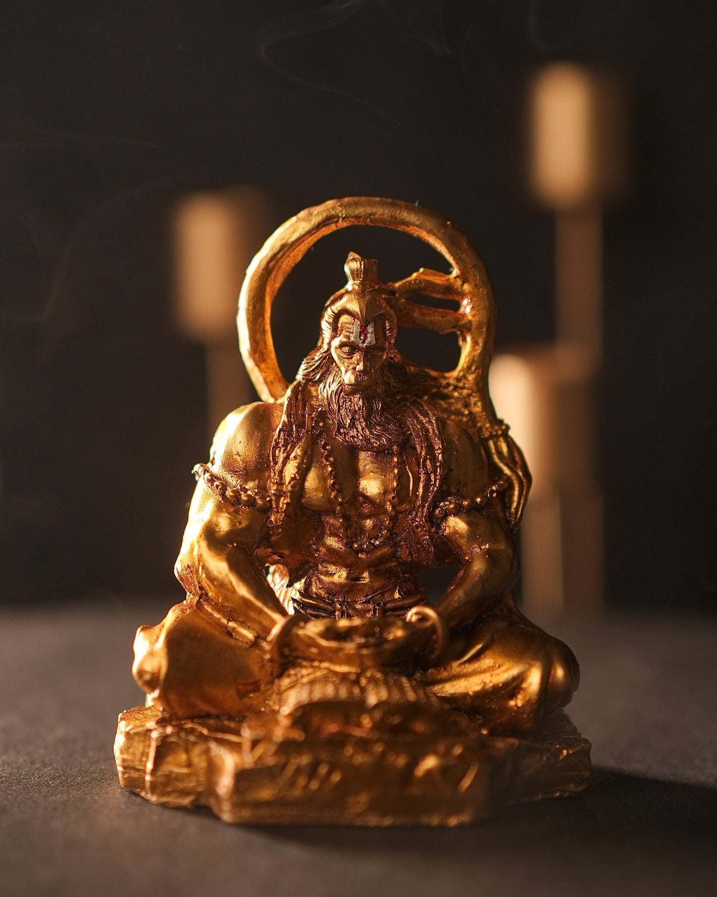 Dhyan Hanuman Ji Idol (Gold – Meditative Pose with Gita)