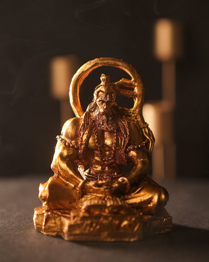 Dhyan Hanuman Ji Idol (Gold – Meditative Pose with Gita)