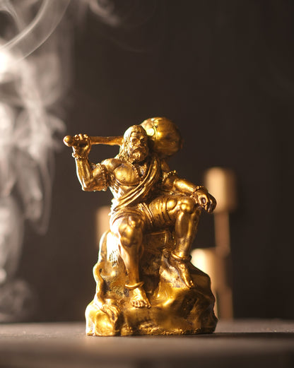Bajrangbali Hanuman Ji Idol (Sitting on Parvat Pose) Car Dashboard Idol