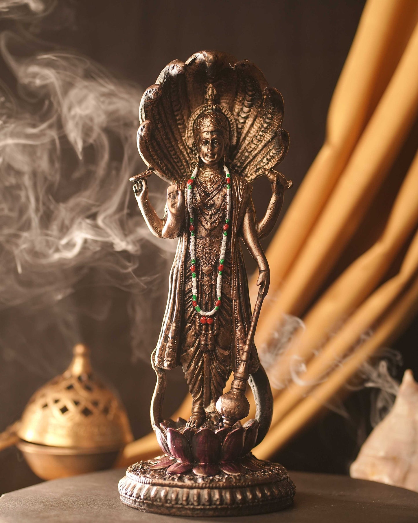 Vishnu Ji Idol (Black – Standing on Sheshnag)