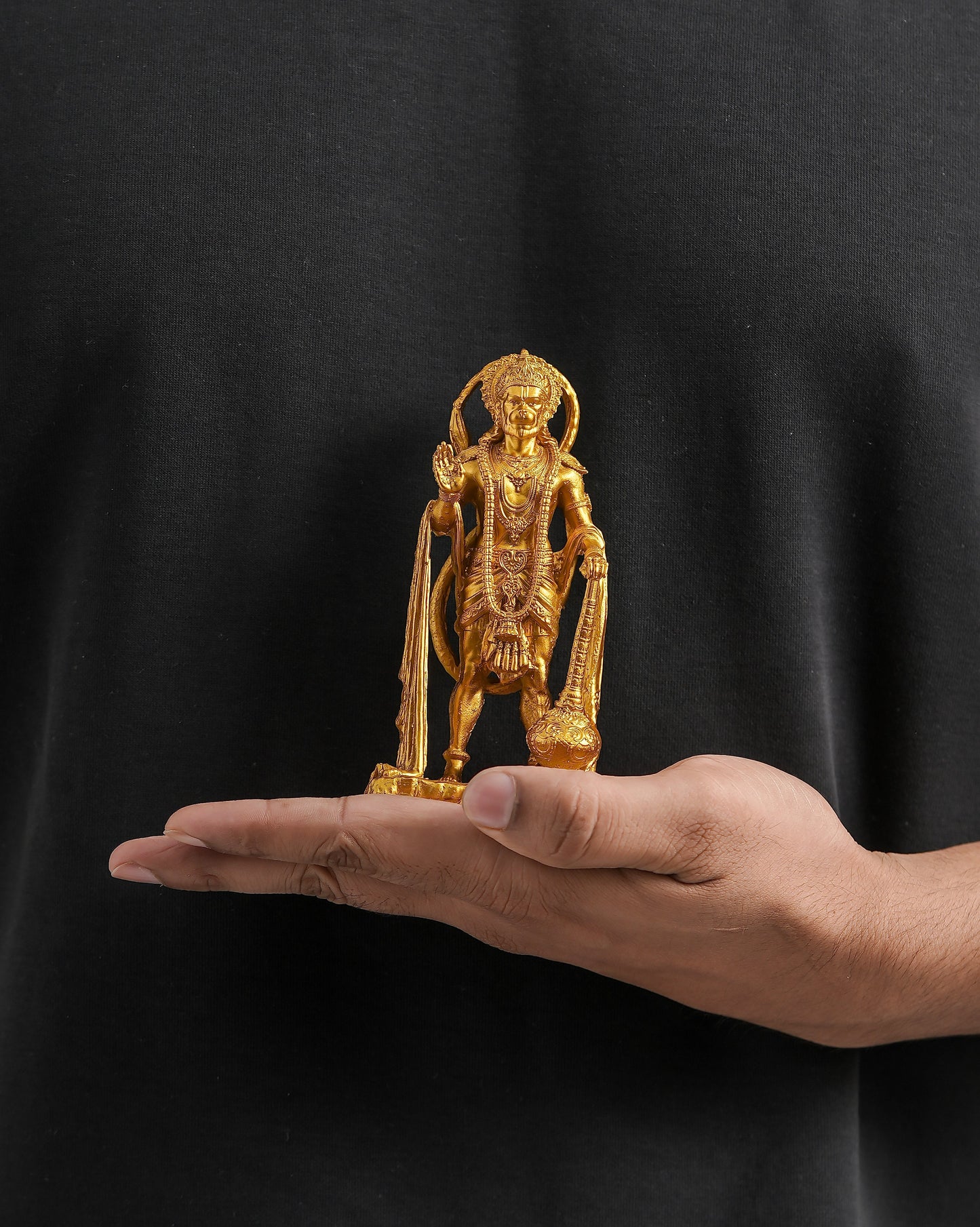 Sarangpur Hanuman Ji Idol in Standing Pose – 12 cm Gold Murti with Gada