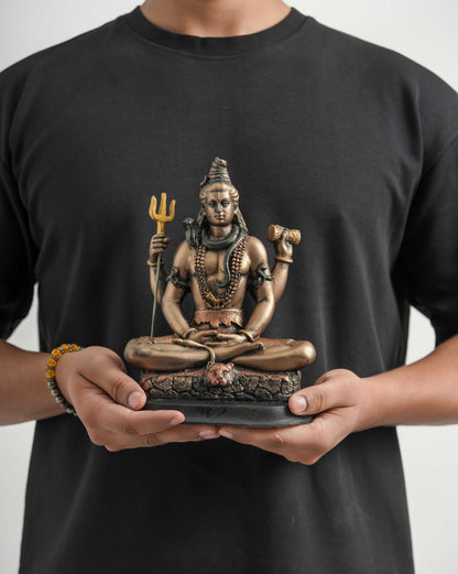Mahadev Shiv Ji Idol (Gold – Large Size Sitting Pose with Trishul)