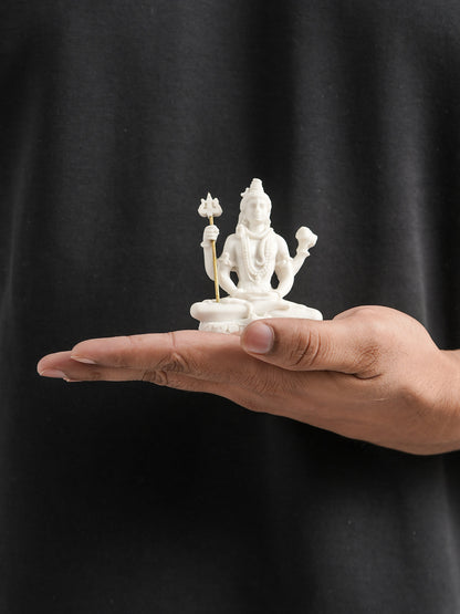 Shiv Ji Idol (White – Seated Pose in Himalayan Calm)