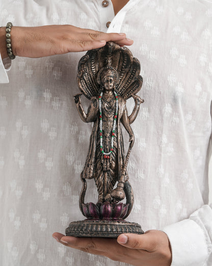 Vishnu Ji Idol (Black – Standing on Sheshnag)