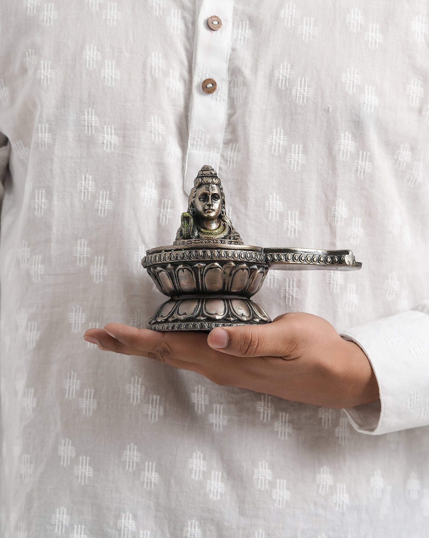 Shivling with Lord Shiva Head Idol (Black – Antique Finish)