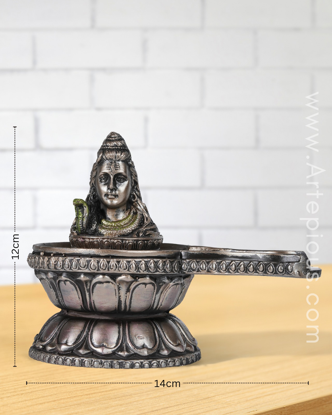 Shivling with Lord Shiva Head Idol (Black – Antique Finish)