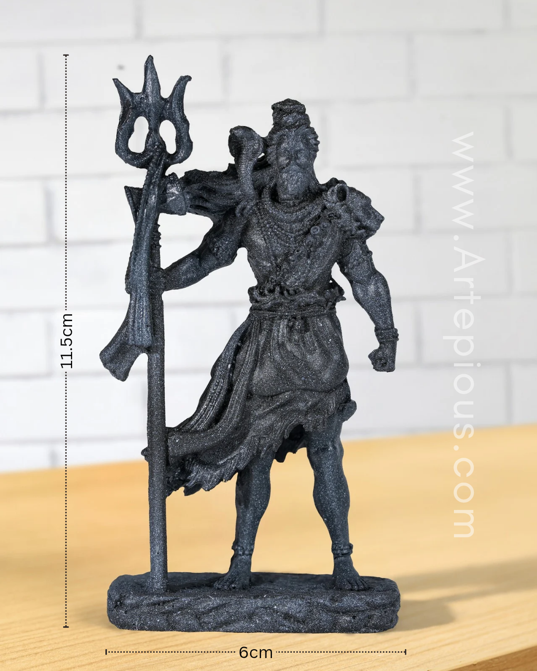 Shivji Standing with Trishul Idol (Black & Gold – Mahadev in Divine Form)