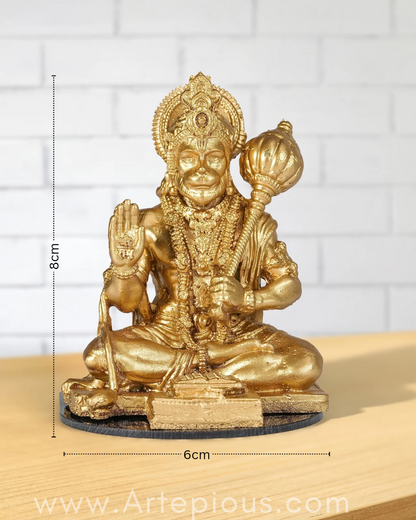 Hanuman Ji Idol Sitting with Geeta – 11 cm Murti with Gada