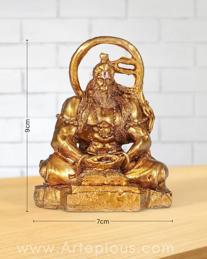 Dhyan Hanuman Ji Idol (Gold – Meditative Pose with Gita)