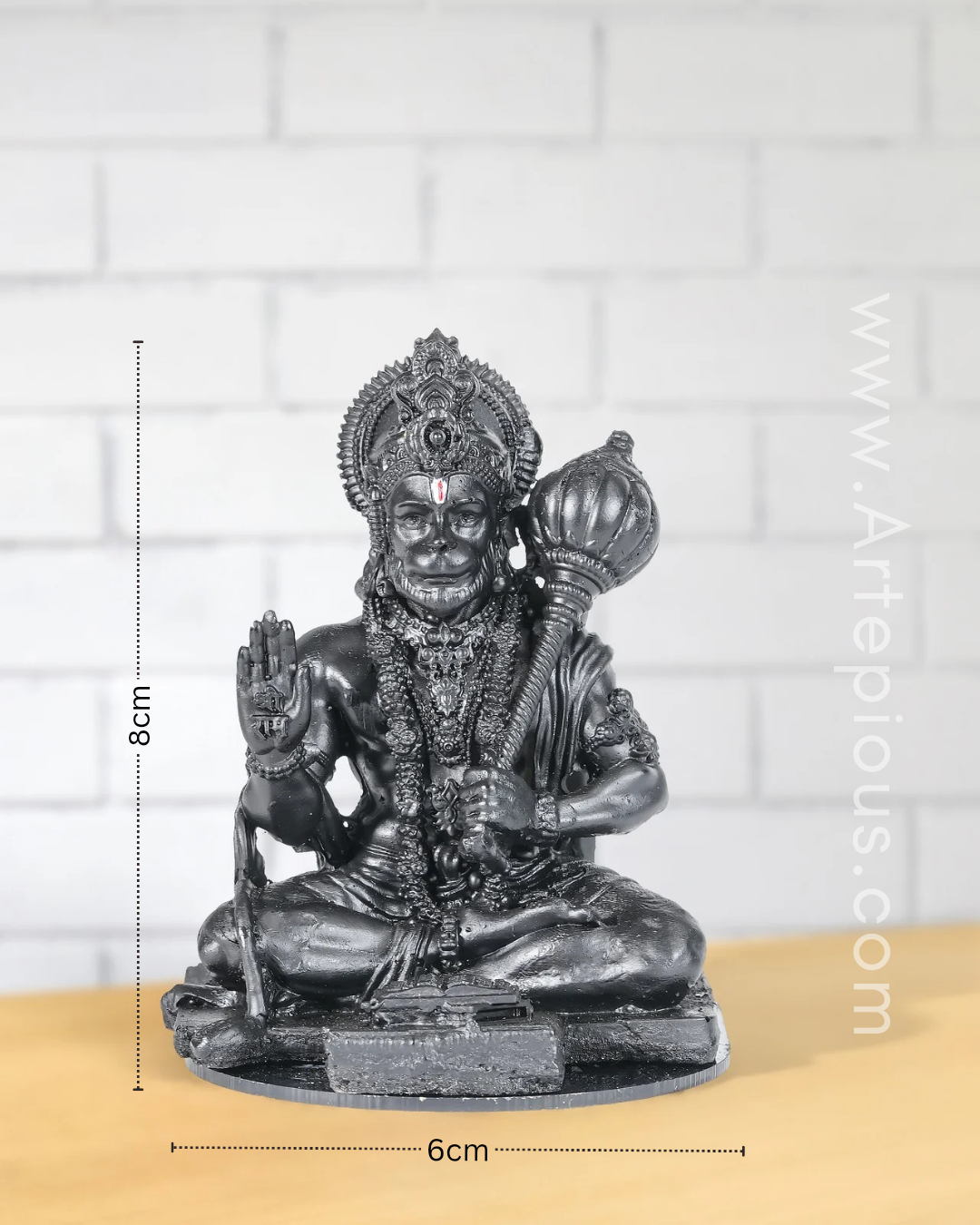 Hanuman Ji Idol Sitting with Geeta – 11 cm Murti with Gada