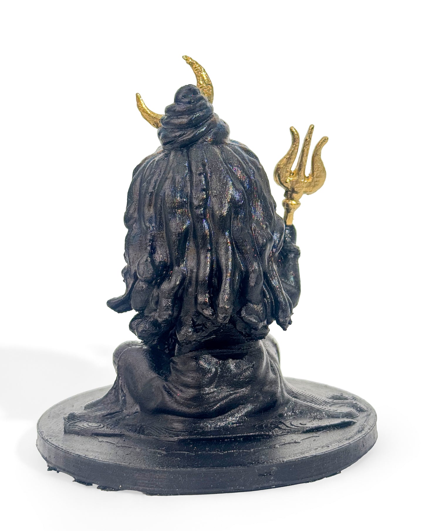 Baal Shiv Ji Idol with Trishul – 10 cm Black Hand-Painted Child Shiva Murti