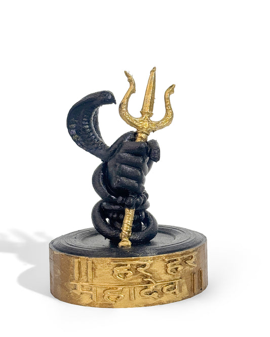 Shiv Ji Trishul Hand Idol – 11 cm Multi-Color