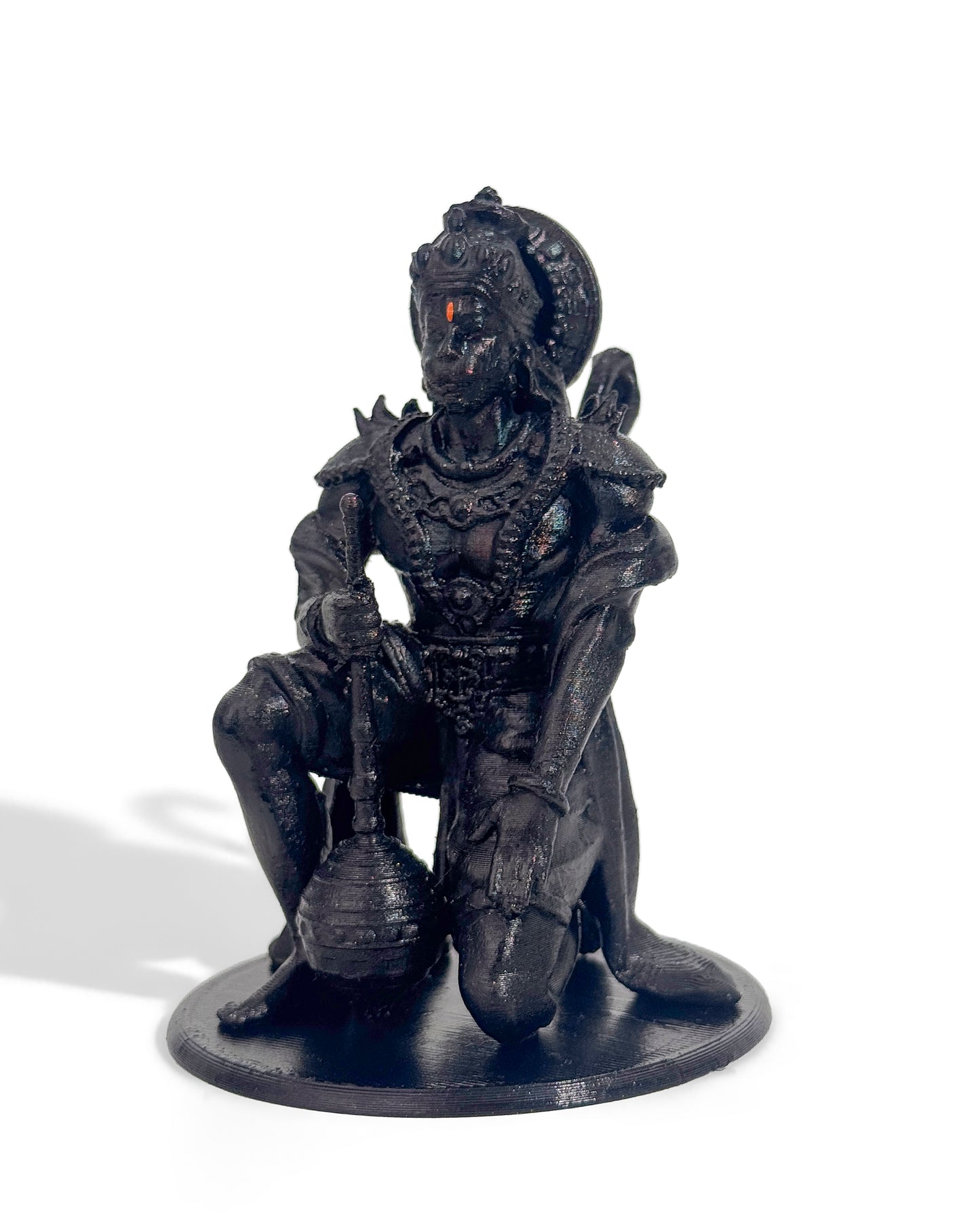 Hanuman Ji Idol in Powerful Pose with Gada – 12 cm Gold/Black Murti