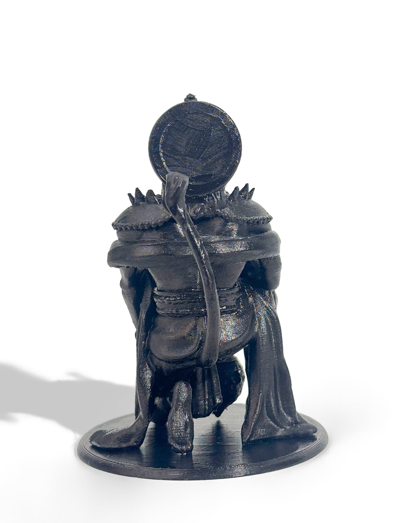 Hanuman Ji Idol in Powerful Pose with Gada – 12 cm Gold/Black Murti