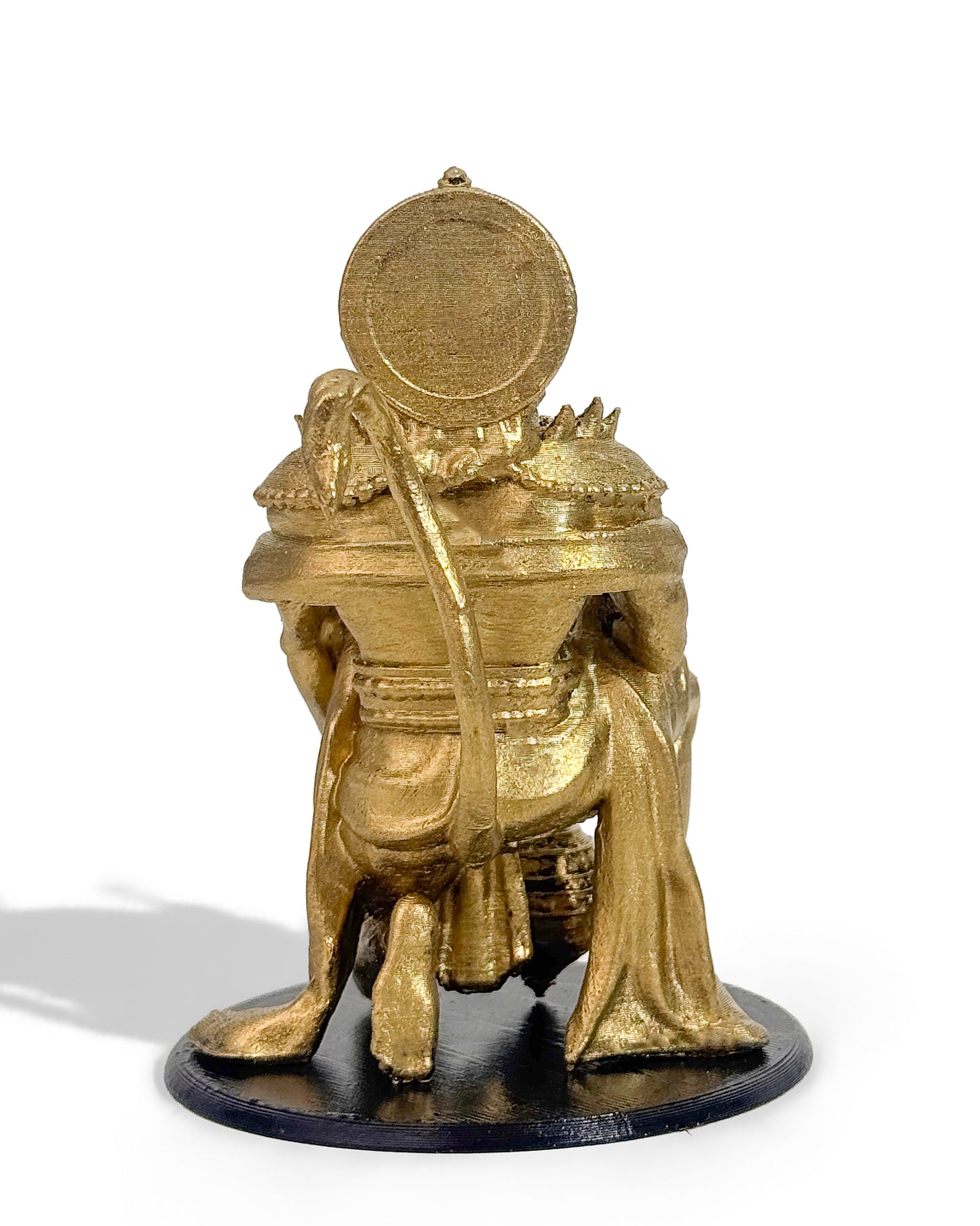 Hanuman Ji Idol in Powerful Pose with Gada – 12 cm Gold/Black Murti